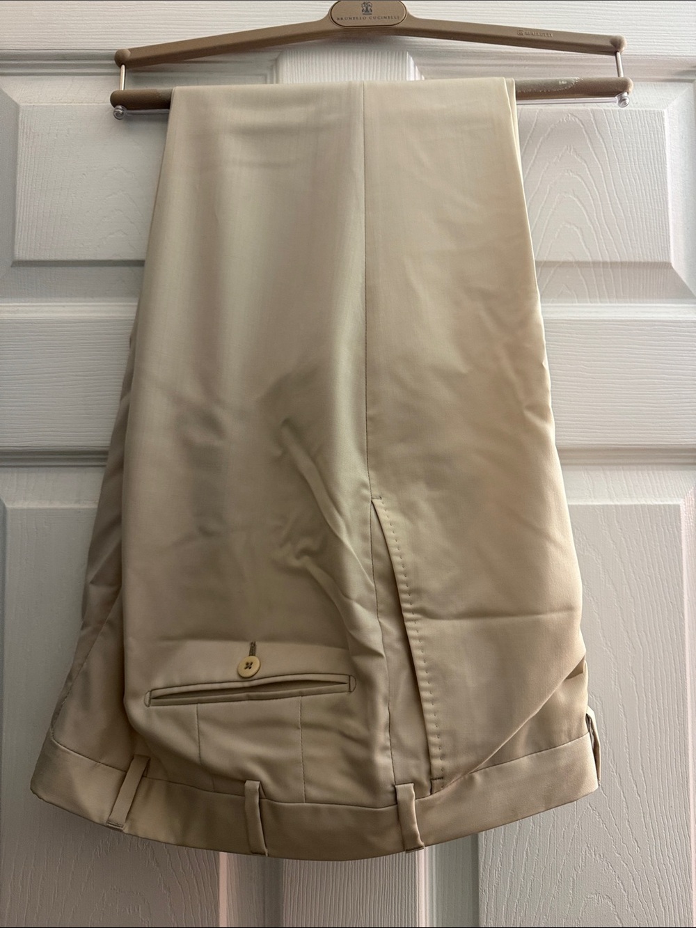 Ermenegildo Zegna Off-White Wool Trousers Label View